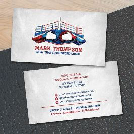 Muay Thai und Kickboxing Coach - Handschuhe und Ri Visitenkarte