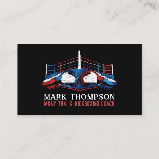 Muay Thai und Kickboxing Coach - Handschuhe und Ri Visitenkarte (Vorderseite)