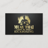 Muay Thai und Kickboxing Coach - Schwarz und Gold Visitenkarte (Vorderseite)