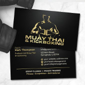 Muay Thai und Kickboxing Coach - Schwarz und Gold Visitenkarte