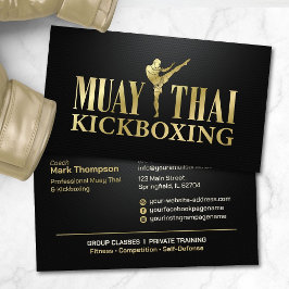 Muay Thai und Kickboxing Coach - Schwarz und Gold Visitenkarte