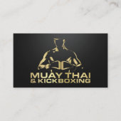 Muay Thai und Kickboxing Coach - Schwarz und Gold Visitenkarte (Vorderseite)