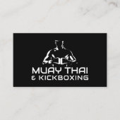 Muay Thai und Kickboxing Coach - Schwarzweiß Visitenkarte (Vorderseite)