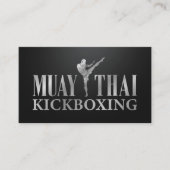 Muay Thai und Kickboxing Coach - Silver Metallic Visitenkarte (Vorderseite)