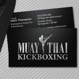 Muay Thai und Kickboxing Coach - Silver Metallic Visitenkarte