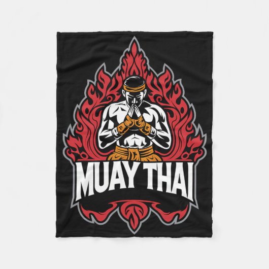 Muay Thai und Thai Boxkampf Fleecedecke (Vorderseite)