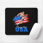 Muay Thai Usa Support Team American Flag Kickboxin Mousepad (Mit Mouse)