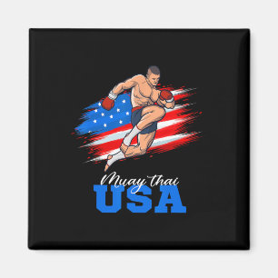 Muay Thai Usa Unterstützerteam Amerikanische Flagg Magnet