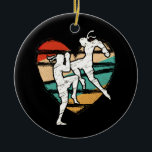 Muay Thai Vintag Design Retro Kickboxer Fighter Keramik Ornament<br><div class="desc">Muay Thai Vintag Design Retro Kickboxer Fighter Heart Sport</div>