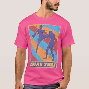 Muay Thai Vintage Retro Farben Kickboxen Mma Boxen T-Shirt