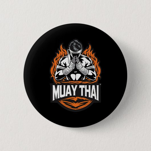 Muay Thai - Vintager Thai Boxkampf Button (Vorderseite)