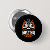 Muay Thai - Vintager Thai Boxkampf Button (Vorne & Hinten)