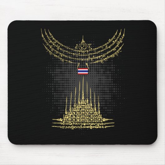 MUAY THAI Vogel -- Buddha-Tattoo Kickboxen Mousepad (Vorne)