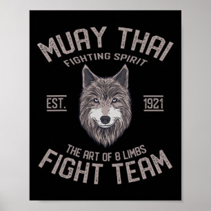 Muay Thai Wolf Thai-Boxen Kickboxen  Poster