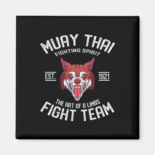 Muay Thai Wolf - Thai-Boxen und Kickboxen Magnet (Vorne)