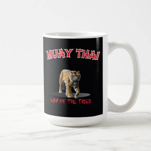 Muay thailändische Weise der Tiger-Schwarz-Tasse Kaffeetasse (Rechts)
