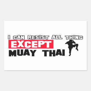 muay thailändischer mrtial Entwurf Rechteckiger Aufkleber