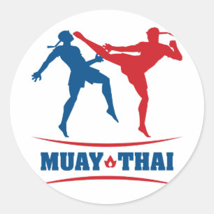 Muay thailändisches runder aufkleber