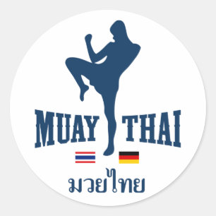 Muay thailändisches Thailand Deutschland Runder Aufkleber