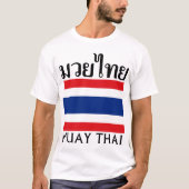 Muay thailändisches + Thailand-Flagge T-Shirt (Vorderseite)
