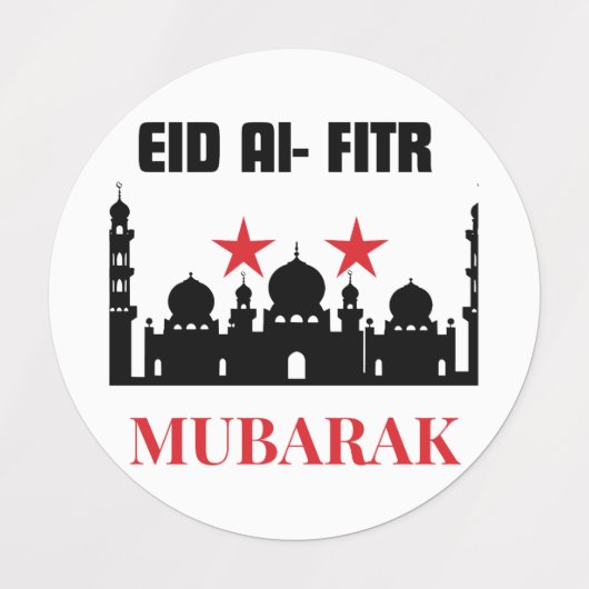 Mubarak Ho Eid Etiketten (Design 1)