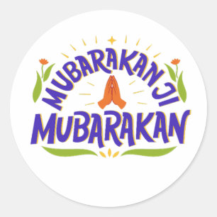 Mubarakan Desi Hochzeitsfeier spielerisch Runder Aufkleber