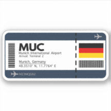 MUC München Airport Boarding Pass - Reise