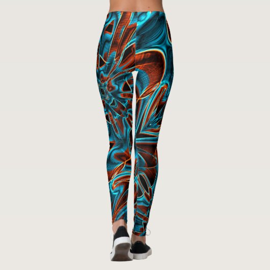 Much crooked red and sky burnt with grooves leggings (Rückseite)