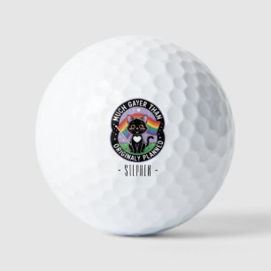 Much Gayer - Funny Niedlich Black Cat LGBTQ Prix Golfball
