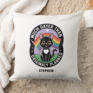 Much Gayer - Funny Niedlich Black Cat LGBTQ Prix Kissen