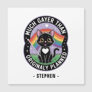 Much Gayer - Funny Niedlich Black Cat LGBTQ Prix Magnetkarte