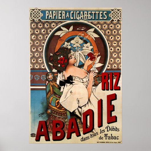 Mucha - Abadie Cigarettes Rolling Paper 1898 Poster (Vorne)