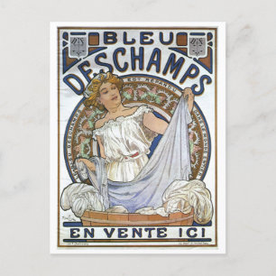 Mucha Art, Art Nouveau, Vintag Postkarte