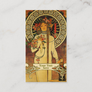 Mucha Art Nouveau - Art Deco Business Cards Visitenkarte