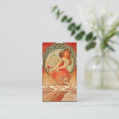 Mucha Art Nouveau - Art Deco Business Cards Visitenkarte (Stehend Vorderseite)