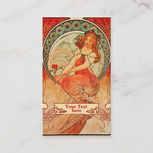 Mucha Art Nouveau - Art Deco Business Cards Visitenkarte (Vorderseite)