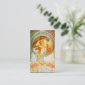 Mucha Art Nouveau - Art Deco Business Cards Visitenkarte (Stehend Vorderseite)