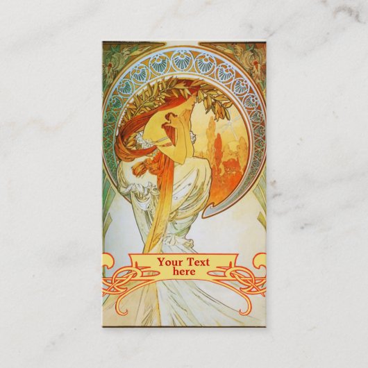 Mucha Art Nouveau - Art Deco Business Cards Visitenkarte (Vorderseite)