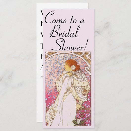 Mucha Art Nouveau Bridal Dusche Einladung (Vorne/Hinten)