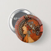 Mucha - Art Nouveau Button (Vorne & Hinten)