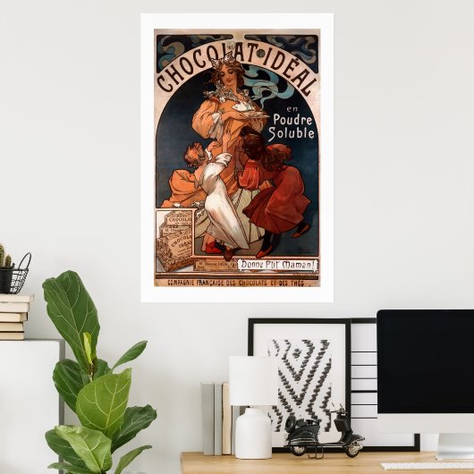 Mucha Art Nouveau Chocolate Poster (Heimbüro)