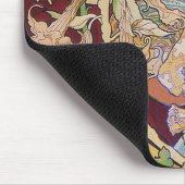 Mucha Art Nouveau: Frau mit Daisy Mousepad (Ecke)