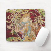 Mucha Art Nouveau: Frau mit Daisy Mousepad (Mit Mouse)