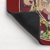 Mucha Art Nouveau: Frau mit Daisy Mousepad (Ecke)