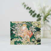 Mucha Art Nouveau: Frau mit Daisy Postkarte (Stehend Vorderseite)