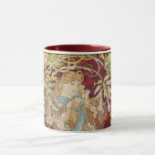 Mucha Art Nouveau: Frau mit Daisy Tasse (Zentrum)