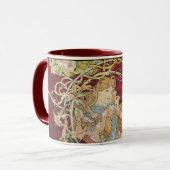 Mucha Art Nouveau: Frau mit Daisy Tasse (Vorderseite Links)