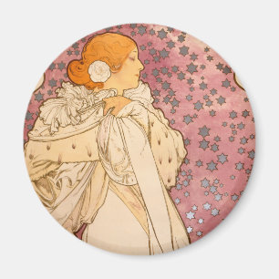 Mucha Art Nouveau Frau Schönheit Magnet