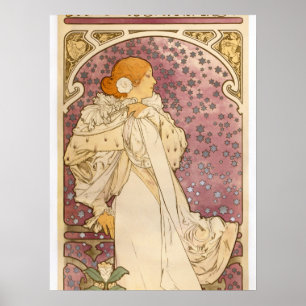 Mucha Art Nouveau Frau Schönheit Poster