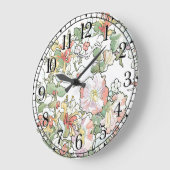 Mucha Art Nouveau Hollyhock Blume Wall Clock Große Wanduhr (Winkel)